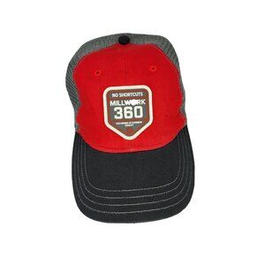 VTG Millwork 360 By Richardson Red Snapback Grey Mesh Md/LG Baseball Cap Hat